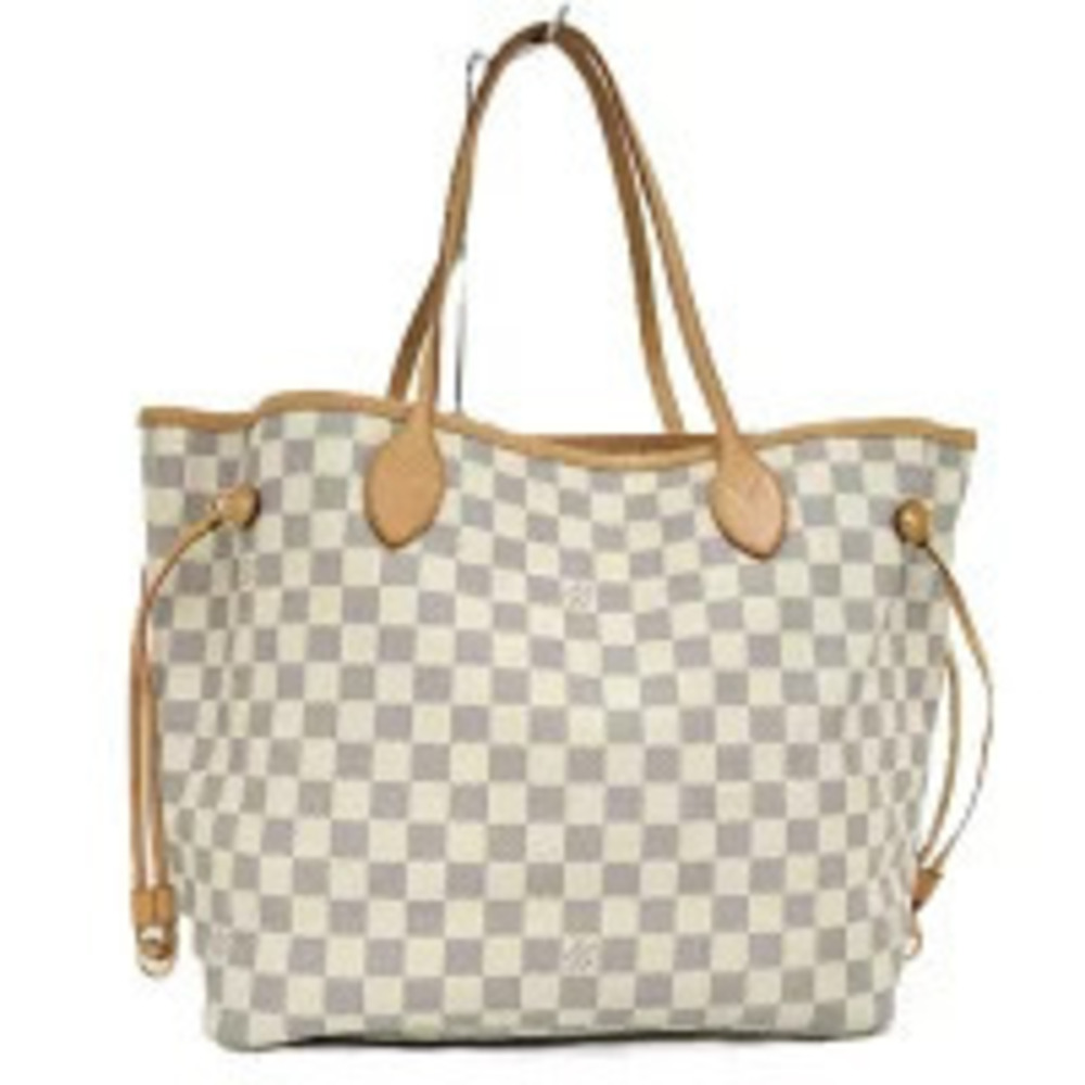 LOUIS VUITTON Neverfull Tote Bag Damier Azur White